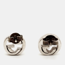 Pre Owned Gucci GG Sterling Silver Stud Earrings