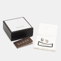 Pre Owned Gucci GG Sterling Silver Stud Earrings