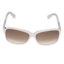 مملوكة مسبقًا Gucci White 3040 Rectangle Sunglasses