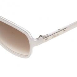 مملوكة مسبقًا Gucci White 3040 Rectangle Sunglasses