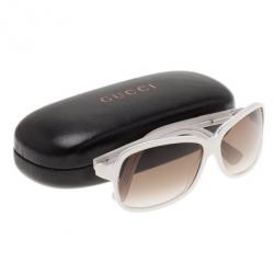 مملوكة مسبقًا Gucci White 3040 Rectangle Sunglasses