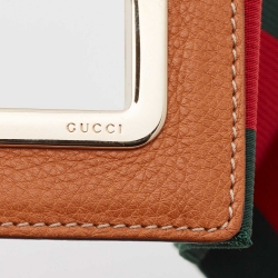 مملوكة مسبقًا Gucci Green/Red Elastic and Leather Web Bamboo Waist Belt 65 CM