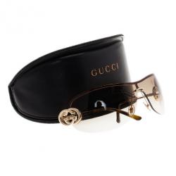 مملوكة مسبقًا Gucci Brown GG 2773 Shield Sunglasses