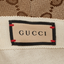 Pre Owned Gucci Beige GG Canvas Wide Brim Hat M
