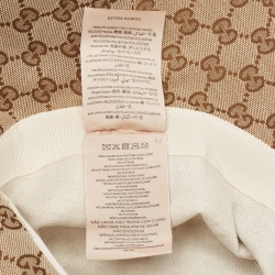 Pre Owned Gucci Beige GG Canvas Wide Brim Hat M