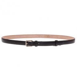 Pre Owned Gucci Black Guccissima Leather Skinny Belt 95CM