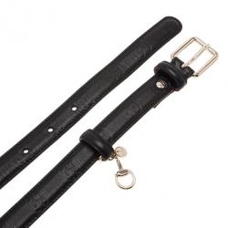 Pre Owned Gucci Black Guccissima Leather Skinny Belt 95CM