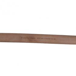 Pre Owned Gucci Black Guccissima Leather Skinny Belt 95CM