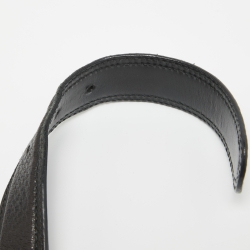 Gucci Black Leather Bamboo Buckle Belt 95CM