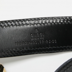 Gucci Black Leather Bamboo Buckle Belt 95CM