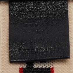 Gucci Off White/Red Stripe Elastic Double G Crystals Belt 85CM