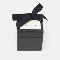 Pre Owned Gucci Black Rose Print Silk Bandeau Scarf