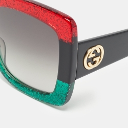 Gucci Tricolor Gradient GG0083S Oversized Sunglasses