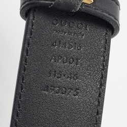 Pre Owned Gucci Black Leather GG Marmont Buckle Belt 110CM