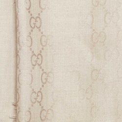 Pre Owned Gucci Brown GG Jacquard Silk & Wool Shawl 