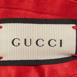 Pre Owned Gucci Blue/Red Metallic Lurex Silk GG Supreme Headband
