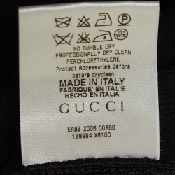 Pre Owned Gucci Black Jersey Detailed Neck Tie Ruched Short Dress M