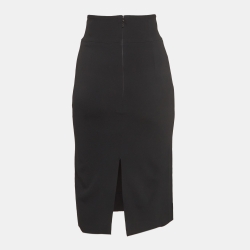 Pre Owned Gucci Black Crepe Pencil Skirt M