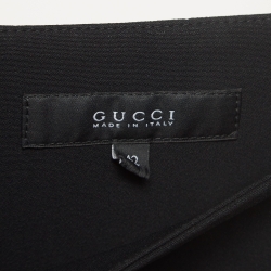Pre Owned Gucci Black Crepe Pencil Skirt M