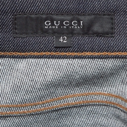Pre Owned Gucci Navy Blue Denim Flared Jeans M Waist 42"
