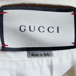 Pre Owned Gucci Multicolor Tweed Logo Detailed Pencil Skirt L