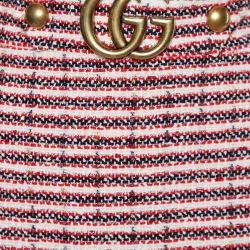 Pre Owned Gucci Multicolor Tweed Logo Detailed Pencil Skirt L