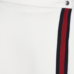 Pre Owned Gucci Off-White Contrast Trimmed Wrap Mini Skirt XL