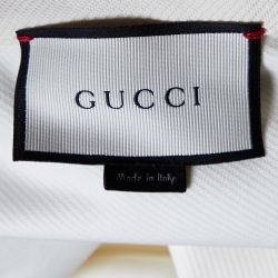 Pre Owned Gucci Off-White Contrast Trimmed Wrap Mini Skirt XL