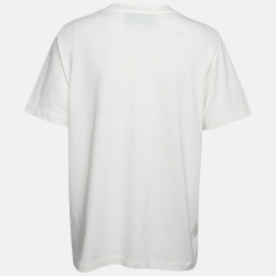 Pre Owned Gucci Cream Beverly Hills Cherry Print Cotton T-Shirt M