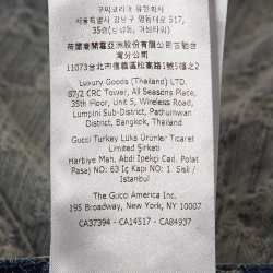 Pre Owned Gucci Blue Logo Monogram Patterned Denim Mini Skirt S