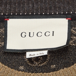 Gucci Black GG Interlock Lame Wool Top XXS