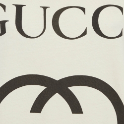 Pre Owned Gucci Off-White GG Interlocked Print Jersey T-Shirt S