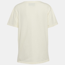Pre Owned Gucci Off-White GG Interlocked Print Jersey T-Shirt S