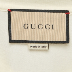 Pre Owned Gucci Off-White GG Interlocked Print Jersey T-Shirt S