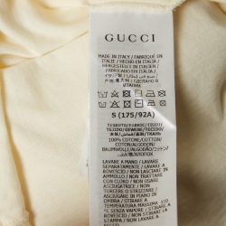 Pre Owned Gucci Off-White GG Interlocked Print Jersey T-Shirt S