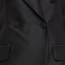 Pre Owned Gucci Black Gabardine Double Breasted Pants Suit S/L