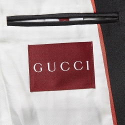 Pre Owned Gucci Black Gabardine Double Breasted Pants Suit S/L