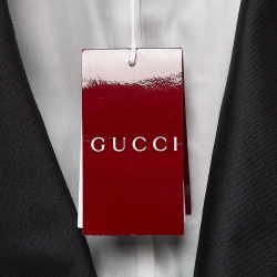 Pre Owned Gucci Black Gabardine Double Breasted Pants Suit S/L