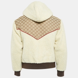 مملوكة مسبقًا Gucci X The North Face GG Canvas and Faux Shearling Jacket XS