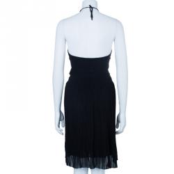 Pre Owned Gucci Black Halterneck Chiffon Dress S