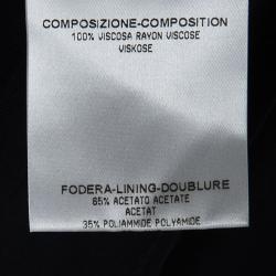 Pre Owned Gucci Navy Blue Suede Trim Tassel Detail Belted Long Sleeve Dress XS