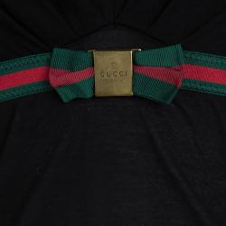 Pre Owned توب غوتشي أسود بفيونكة مزينة بلا أكمام S