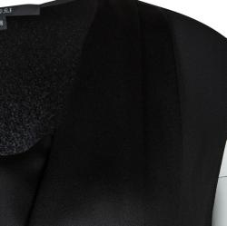 Pre Owned Gucci Black Draped Layered Sleeveless Top L