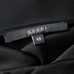 Pre Owned Gucci Black Draped Layered Sleeveless Top L