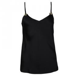 Gucci Black Embellished Bee Applique Detail Silk Camisole S