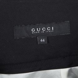 Pre Owned Gucci Black Pleat Detail Skirt M