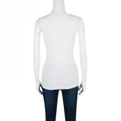 Gucci White Web Buckle Detail Sleeveless Top L