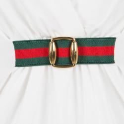 Gucci White Web Buckle Detail Sleeveless Top L