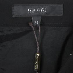 Pre Owned Gucci Black Flared Bottom Tailored Trousers S