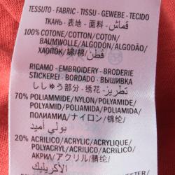 Pre Owned Gucci L'aveugle Par Amour Red Embroidered Cat Motif T-Shirt L